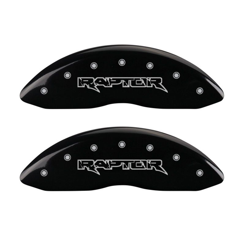 MGP 4 Caliper Covers Engraved Front & Rear Raptor Black finish silver ch thumbnail 7