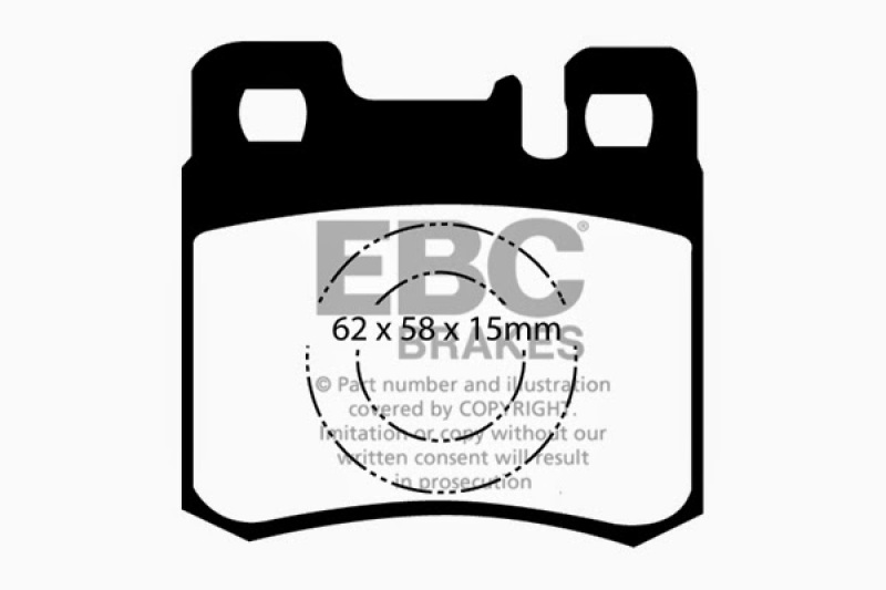 EBC 98-00 Mercedes-Benz E300 TD 3.0 TD Yellowstuff Rear Brake Pads thumbnail 7