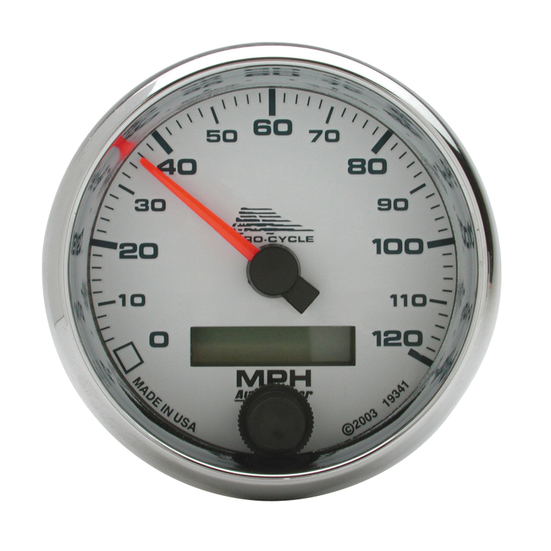 Autometer Pro-Cycle Gauge Speedo 2 5/8in 120 Mph Elec White thumbnail 5