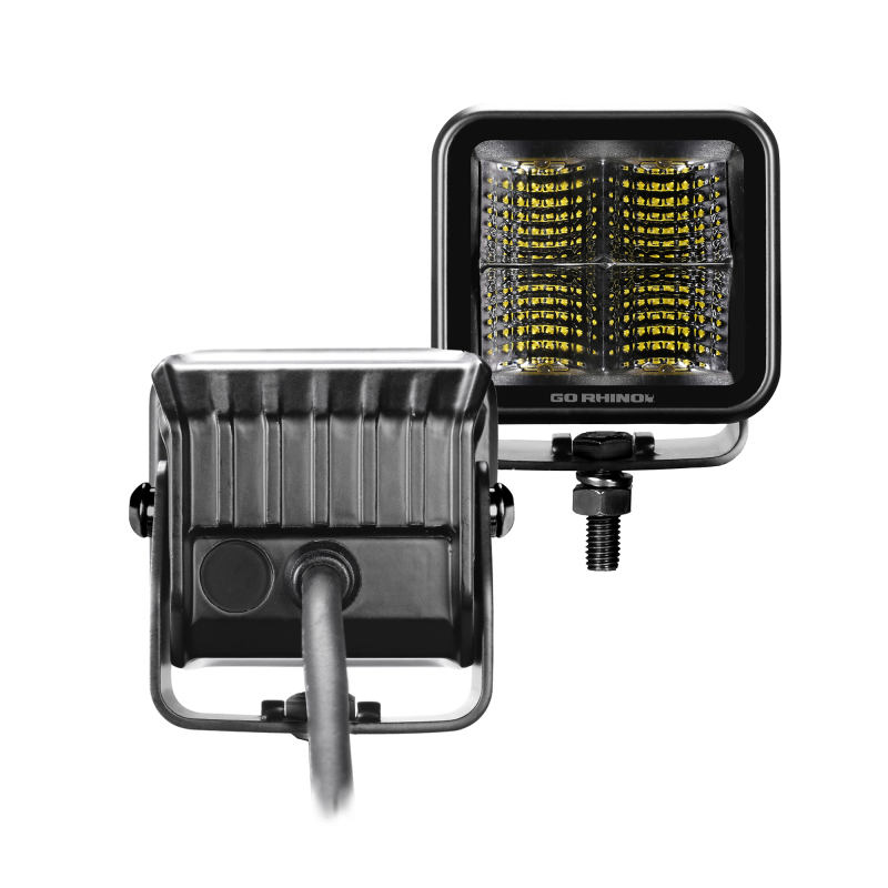 Go Rhino Xplor Blackout Series Cube LED Flood Light Kit (Surface/Threaded Stud Mnt) 2x2 - Blk (Pair) thumbnail 8