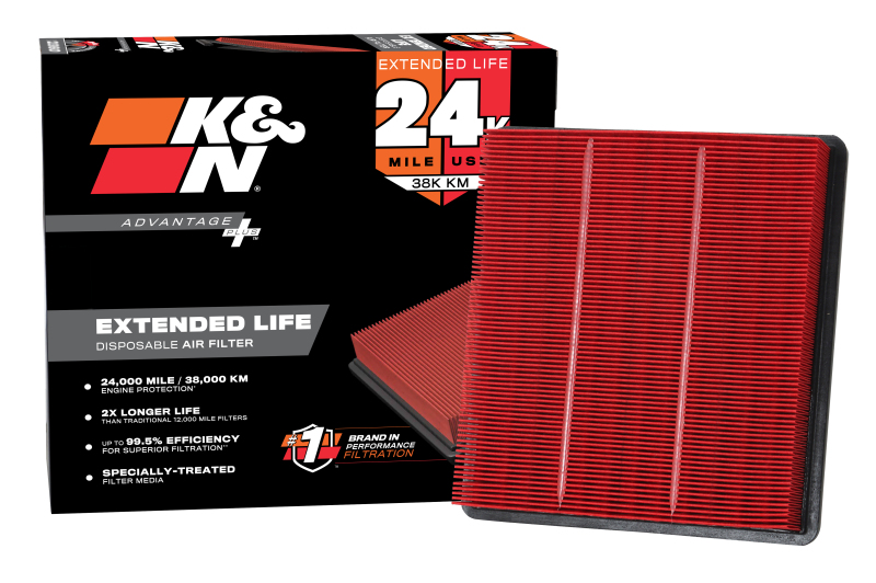 K&N Advantage Plus Air Filter 24K Milles Jeep Wrangler JL V8-6.4L F/I 21-23 thumbnail 2