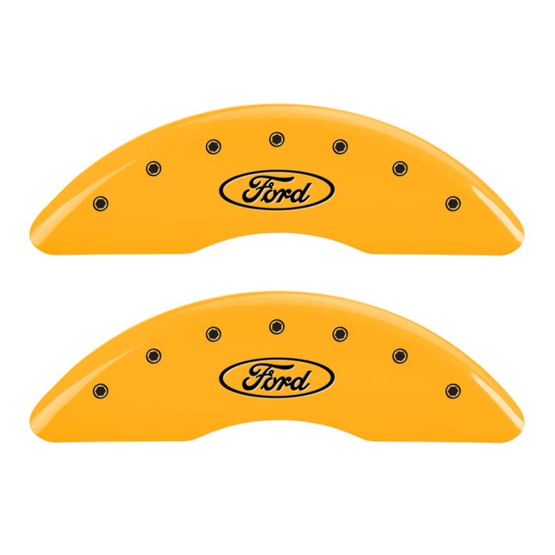 MGP 4 Caliper Covers Engraved F & R Oval Logo/Ford Yellow Finish Black Char 2007 Ford Expedition thumbnail 5