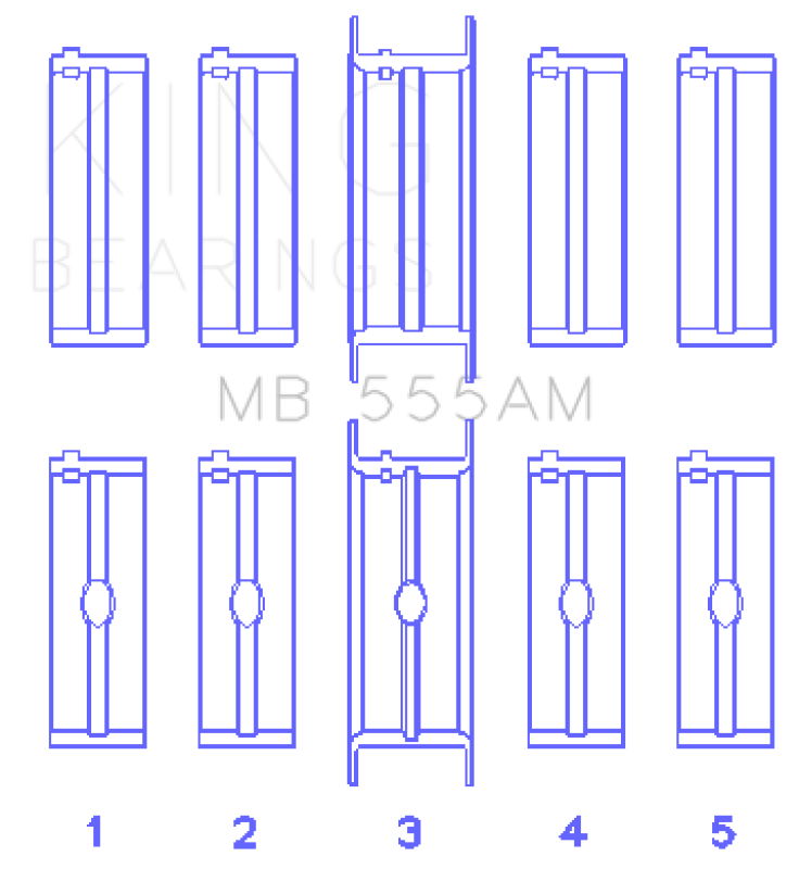 King Engine Bearings Chrysler 350/361/383/403 (Size STD) Main Bearing Set thumbnail 4