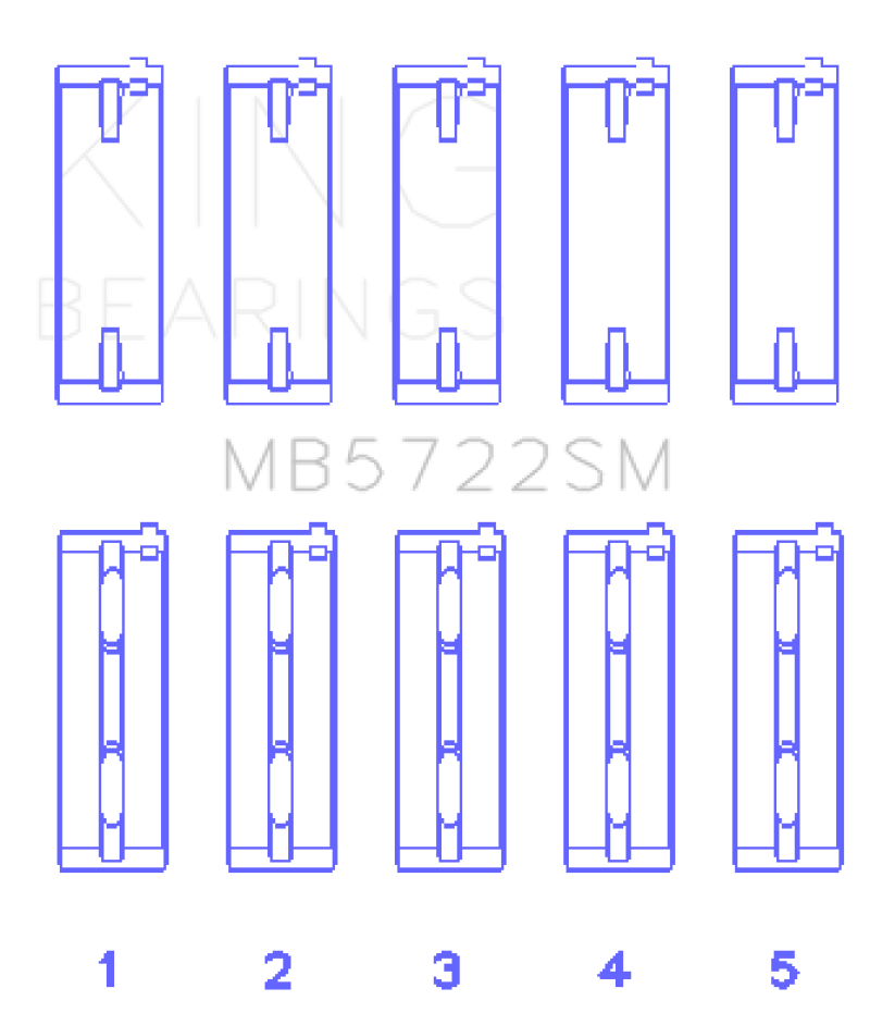 King Engine Bearings Mitsubishi 2007+ 4B11T Turbo EVO X (Size +0.25mm) Crankshaft Main Bearing Set thumbnail 3