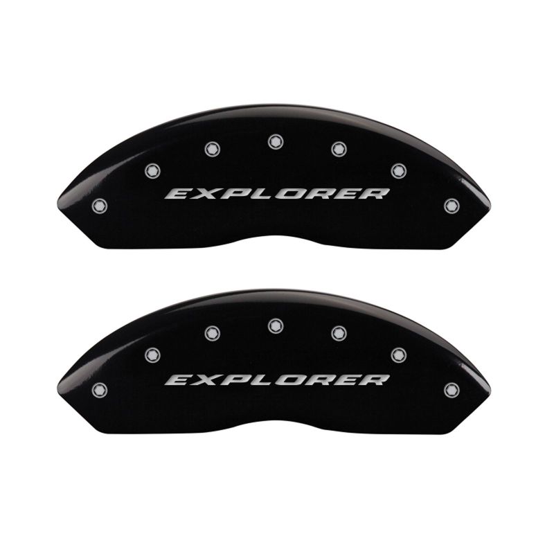 MGP 4 Caliper Covers Engraved Front & Rear Explorer Black finish silver ch thumbnail 4