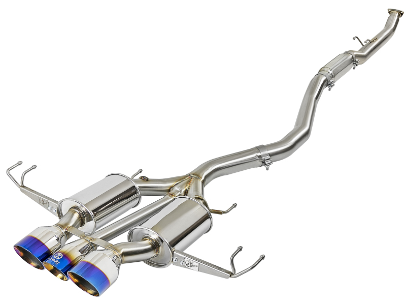 aFe Takeda 3in 304 SS Cat-Back Exhaust w/ Blue Flame Tips 2017+ Honda Civic Type R I4 2.0L (t) thumbnail 2