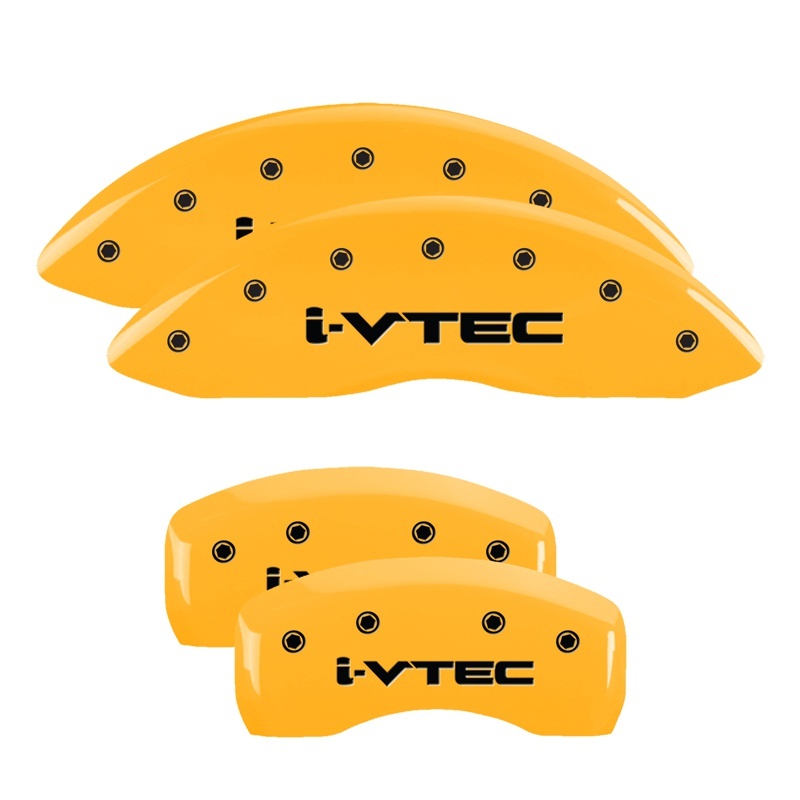 MGP 4 Caliper Covers Engraved Front Honda Engraved Rear HR-V Yellow finish black ch thumbnail 6