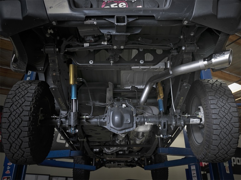 aFe Mach Force-XP Exhaust 3in CB SS 15-17 GM Colorado/Canyon 2.5L/3.6L Side Exit w/ Polished Tip thumbnail 3