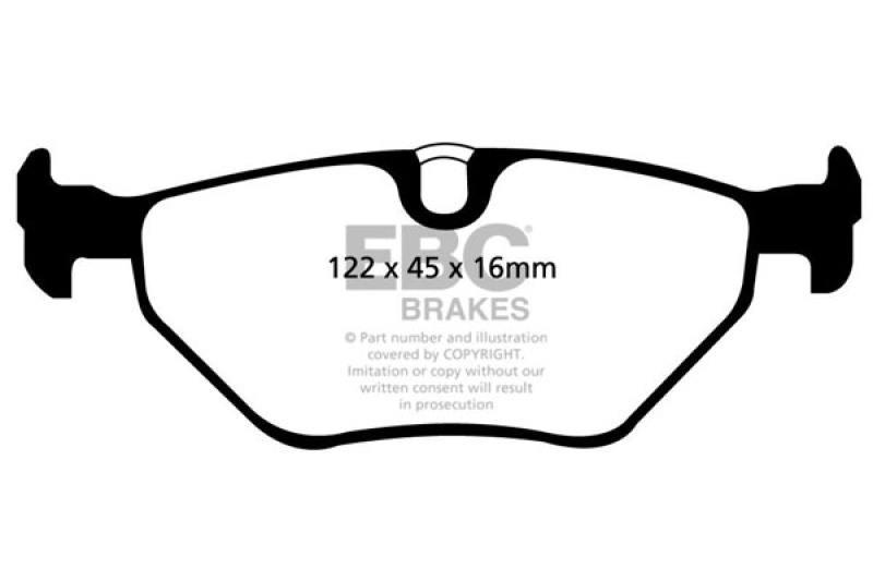 EBC 01-03 BMW 525i 2.5 (E39) Greenstuff Rear Brake Pads thumbnail 3