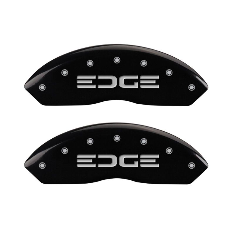 MGP 4 Caliper Covers Engraved Front & Rear Edge Black finish silver ch thumbnail 7