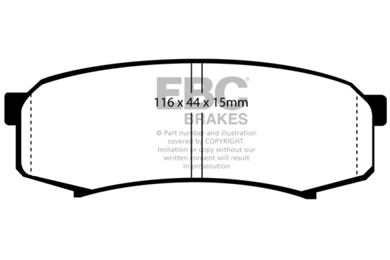 EBC 10+ Lexus GX460 4.6 Yellowstuff Rear Brake Pads thumbnail 6