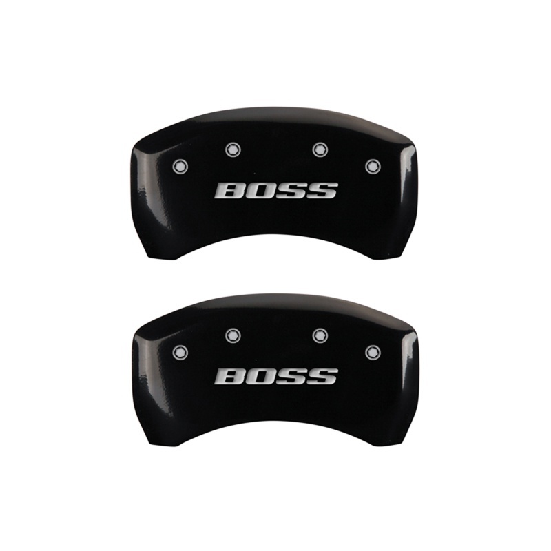 MGP Rear set 2 Caliper Covers Engraved Rear Boss Black finish silver ch thumbnail 4
