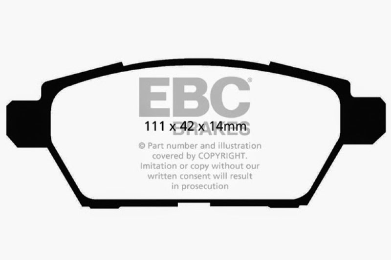 EBC 06-09 Ford Fusion 2.3 Ultimax2 Rear Brake Pads thumbnail 4