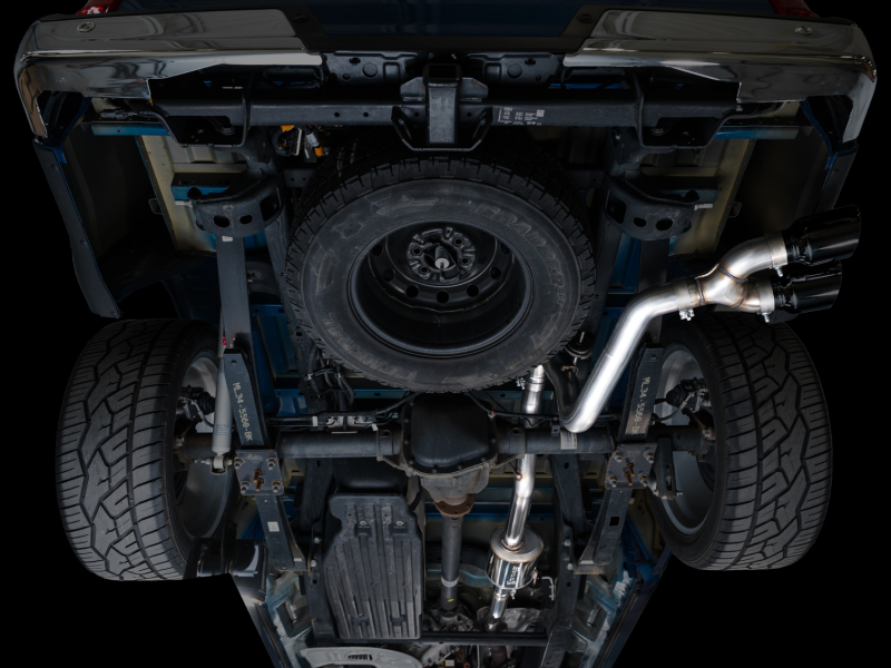 AWE 21-25 Ford F150 (14th Gen Reg Cab) Cat-Back Exhaust - 4.5in Dual Side Exit Diamond Black Tips thumbnail 9