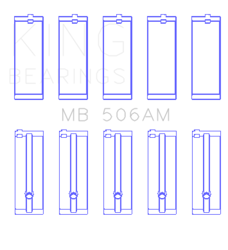 King Engine Bearings Toyota 22R (Size +0.75mm) Main Bearing Set thumbnail 3