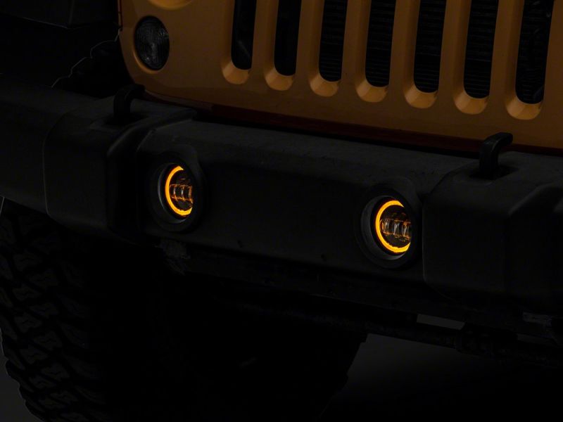 Raxiom 07-18 Jeep Wrangler JK Axial Series Halo LED Fog Lights- Amber thumbnail 8