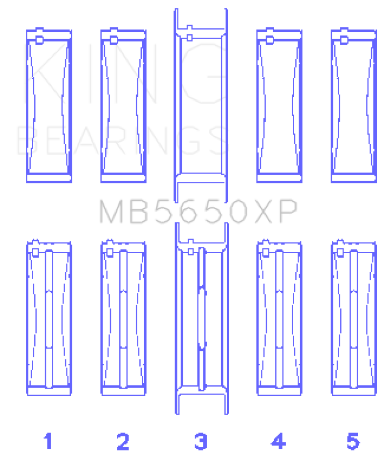King Engine Bearings Ford 370ci/429ci/460ci 16v OHV Crankshaft Main Bearing Set (Set of 5) thumbnail 2