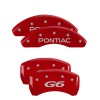 MGP 4 Caliper Covers Engraved Front Pontiac Engraved Rear G6 Red finish silver ch thumbnail 6