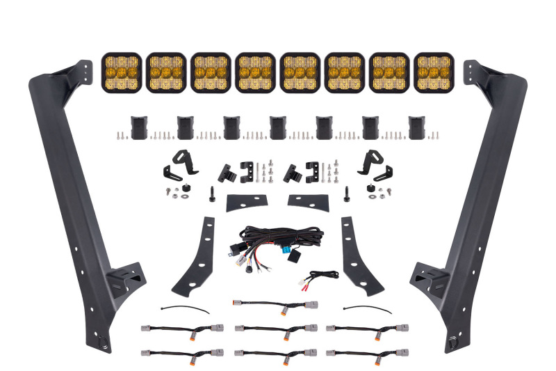 Diode Dynamics Jeep JK SS5 Pro CrossLink Windshield - Yellow Combo Lightbar Kit thumbnail 2