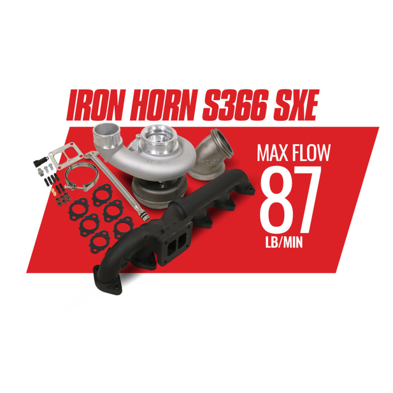 BD Diesel BD Iron Horn 5.9L Cummins Turbo Kit S366SXE/80 1.00AR Dodge 2003-2007