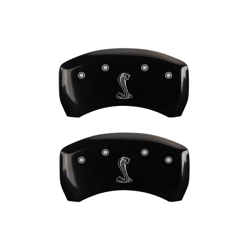 MGP Rear set 2 Caliper Covers Engraved Rear Snake Black finish silver ch thumbnail 4