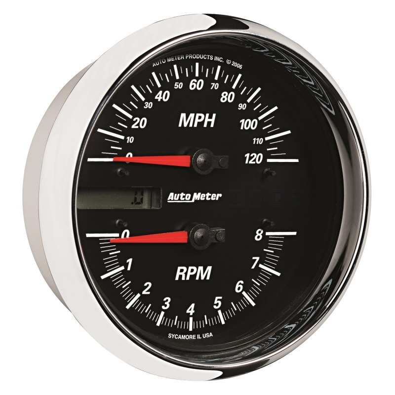 Autometer Pro-Cycle Gauge Tach/Speedo 4 1/2in 8K Rpm/120 Mph Black thumbnail 7