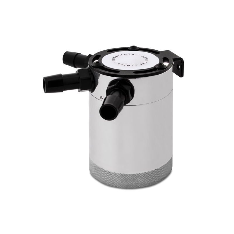 Baffled Oil Catch Can, Polished, 3-Port, Compact