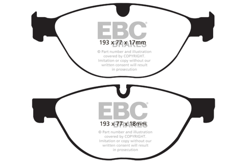 EBC 10-15 Jaguar XF 5.0 Supercharged (470) Yellowstuff Front Brake Pads thumbnail 6