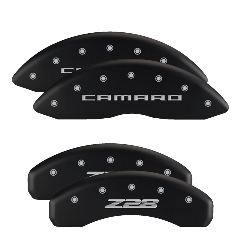 MGP Front set 2 Caliper Covers Engraved Front MGP Black finish silver ch thumbnail 7