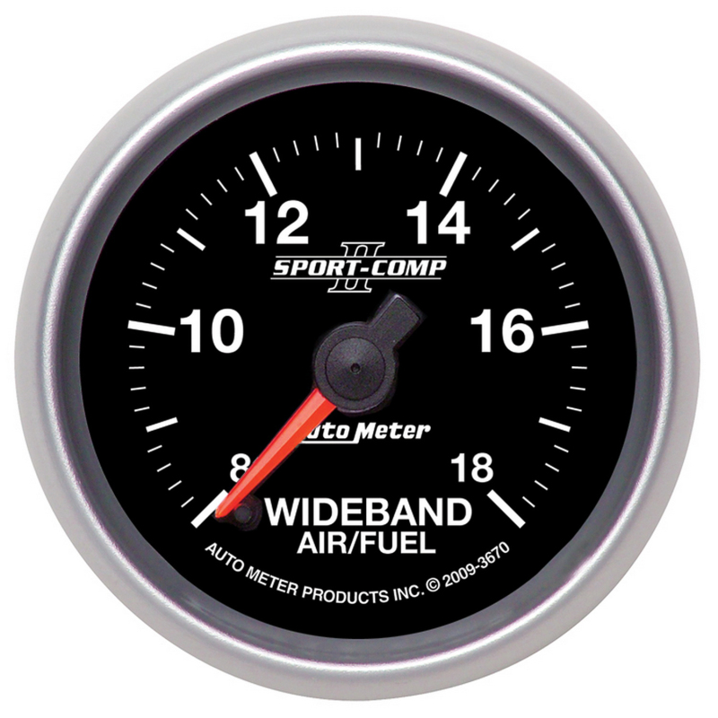 Autometer Sport-Comp II 52mm 8:1-18:1 AFR Wideband Air/Fuel Ratio Analog Gauge thumbnail 4