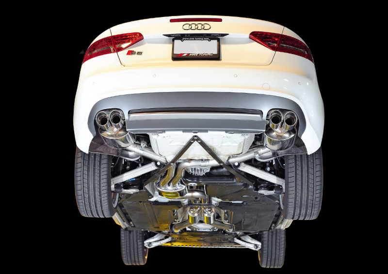 AWE Tuning Audi B8 / B8.5 S5 Cabrio Touring Edition Exhaust - Resonated - Chrome Silver Tips thumbnail 9
