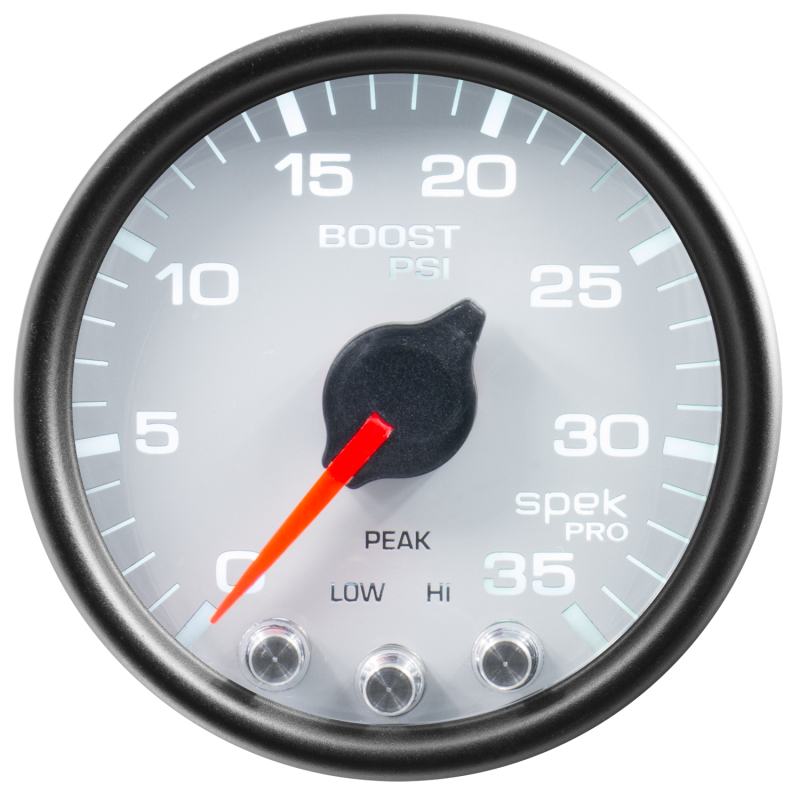 Autometer Spek-Pro Gauge Boost 2 1/16in 35psi Stepper Motor W/Peak & Warn White/Black thumbnail 8