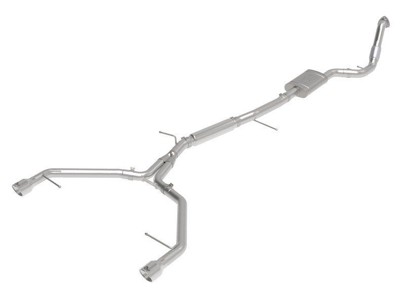 aFe 17-19 Audi A4 (B9) MACH Force-Xp 3in to 2.5in 304 SS Cat-Back Exhaust System-Dual Polished Tips thumbnail 2