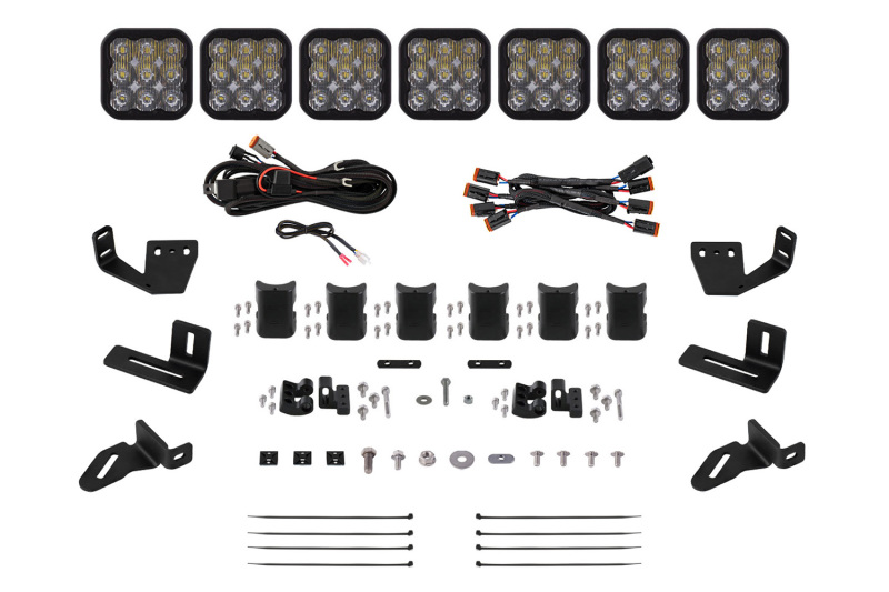 Diode Dynamics Prinsu/Sherpa Roof Racks- SS5 7-Pod CrossLink Mounting Kit Sport White Driving thumbnail 2