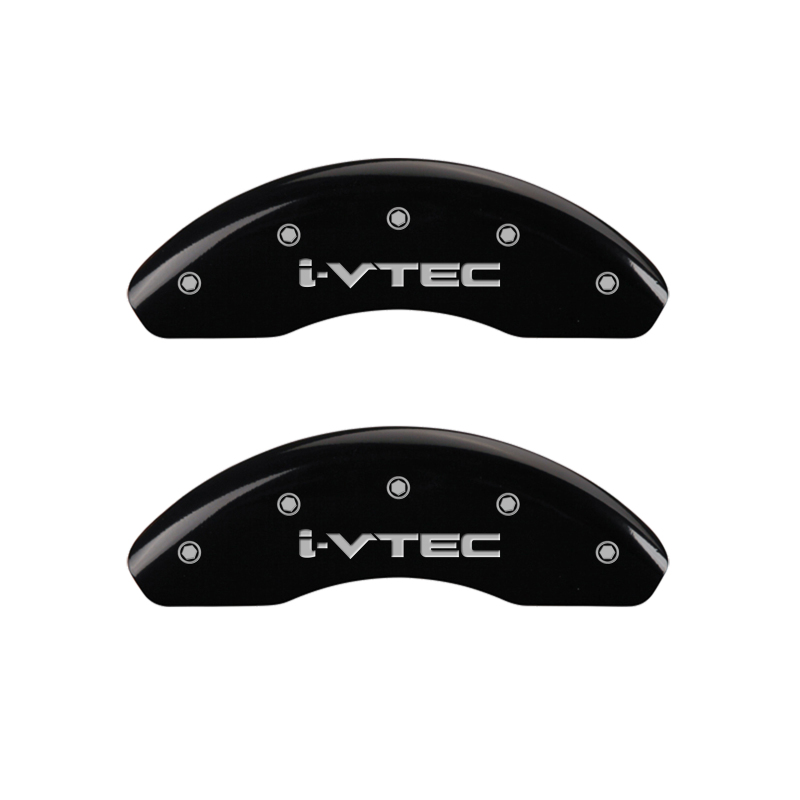 MGP 4 Caliper Covers Engraved Front & Rear I-Vtec Black Finish Silver Char 2010 Honda Civic thumbnail 3