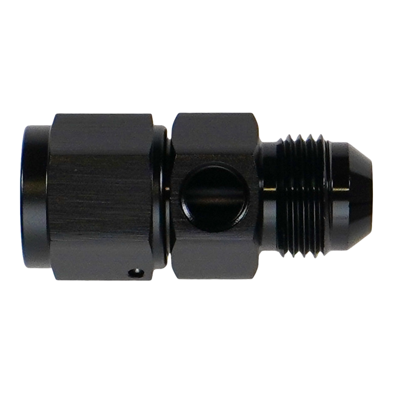 8AN Male Flare to Female Flare Swivel with 1/8th npt