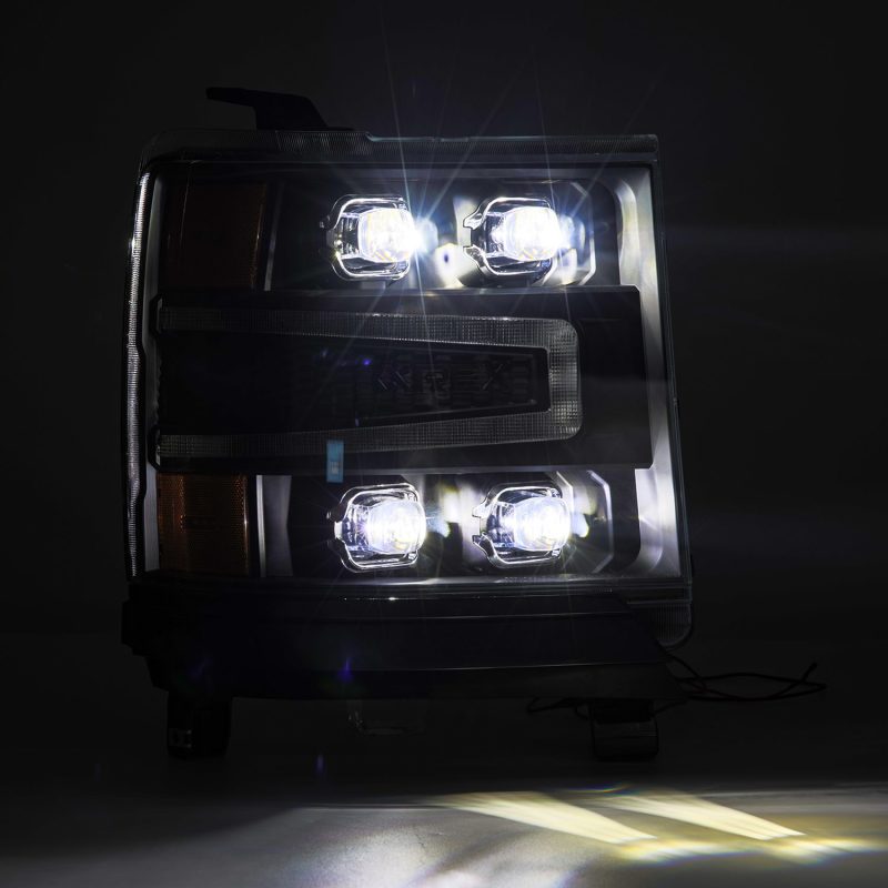 AlphaRex 16-18 Chevy 1500HD NOVA-Series LED Proj Headlights BK w/Actv Lgt/SeqSig & DRL (Req 810023) thumbnail 3