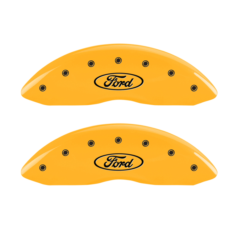 MGP 4 Caliper Covers Engraved F & R Oval Logo/Ford Yellow Finish Black Char 2003 Ford Crown Victoria thumbnail 7