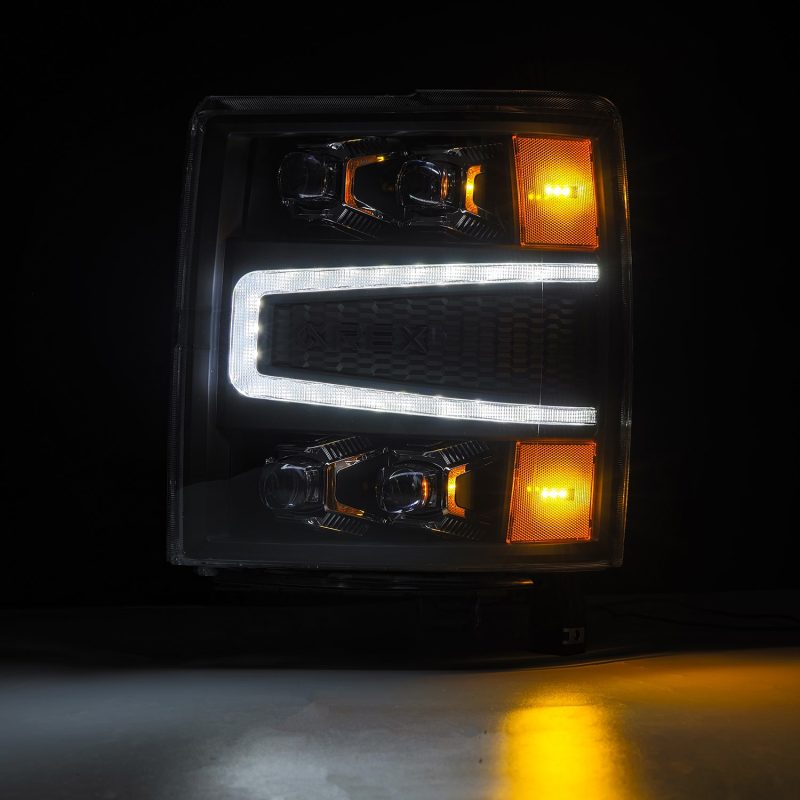 AlphaRex 04-15 Chevy 1500HD NOVA-Series LED Proj Headlights Black w/Activ Light/Seq Signal & SB DRL thumbnail 4