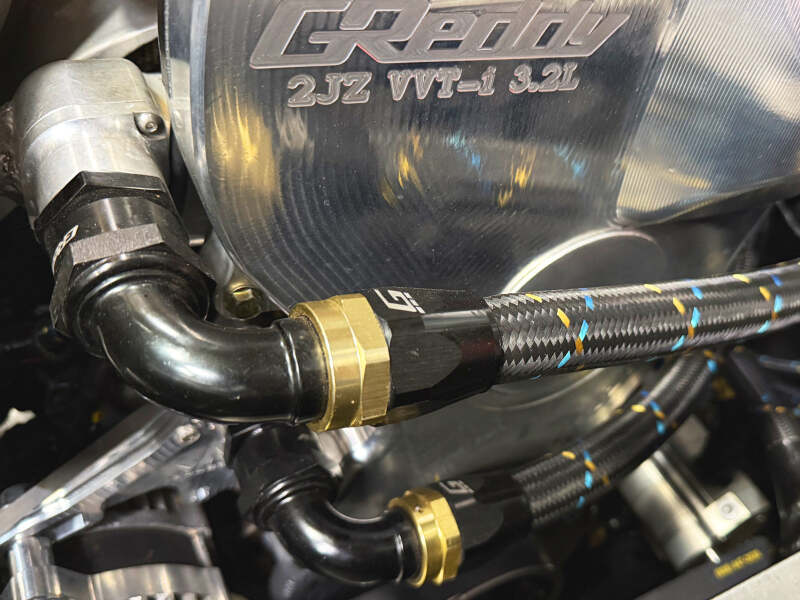 GReddy AN16 Reusable Hose Nylon Braided, Black/Gold/Blue thumbnail 2