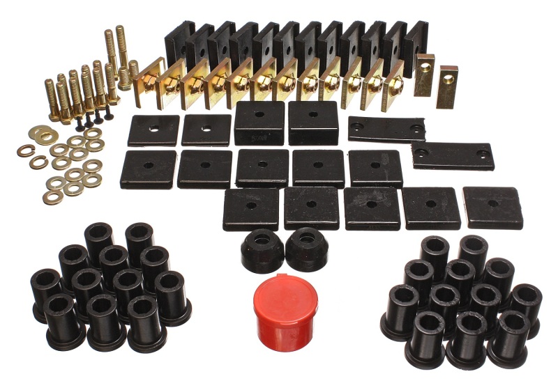 Energy Suspension 64-78 Toyota FJ40 Land Cruiser Black Hyper-Flex Master Bushing Set thumbnail 6
