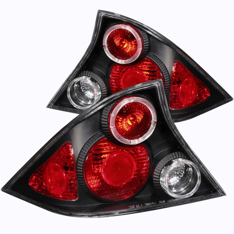 ANZO 2001-2003 Honda Civic Taillights Black w/ Halo thumbnail 3