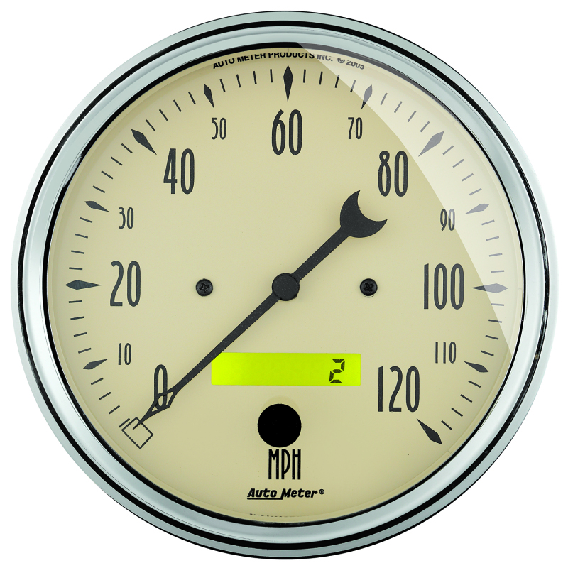 AutoMeter Gauge Speedometer 5in. 120MPH Elec. Prog. W/ Lcd Odo Antique Beige thumbnail 8