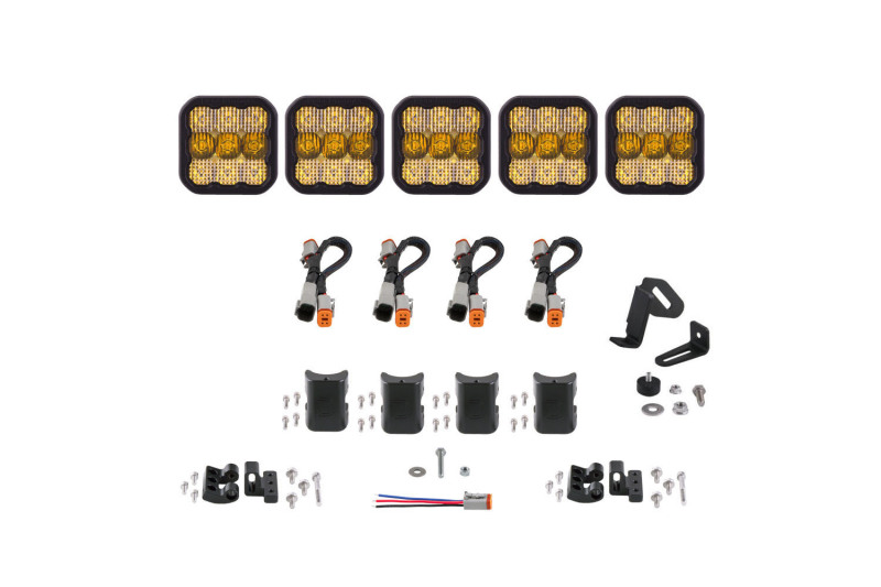 Diode Dynamics SS5 Sport Universal CrossLink 5-Pod Lightbar - Yellow Combo thumbnail 3