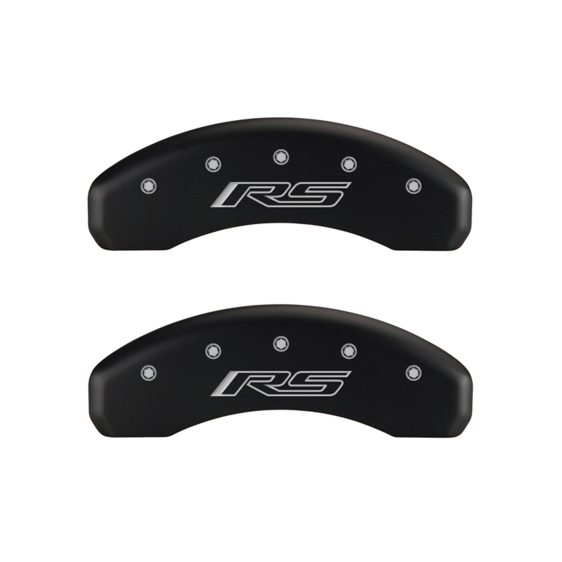 MGP 4 Caliper Covers Engraved Front Gen 5/Camaro Engraved Rear Gen 5/RS Red finish silver ch thumbnail 6
