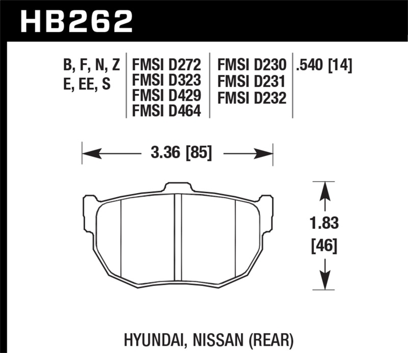 Hawk 89-97 Nissan 240SX SE Blue 9012 Race Rear Brake Pads thumbnail 7