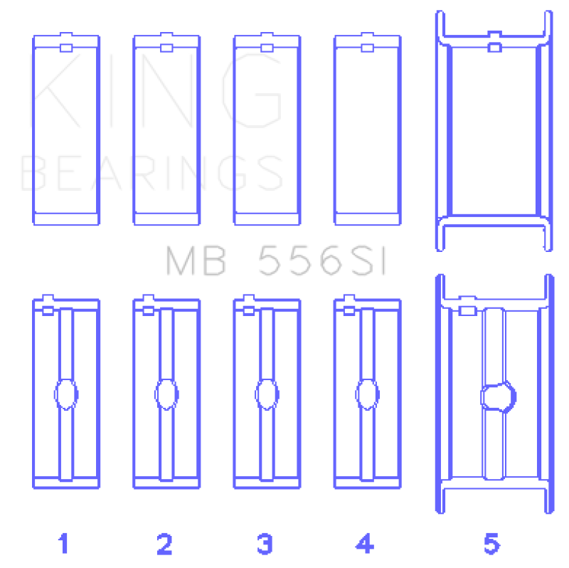 King Engine Bearings Chevrolet 396/400/427/502 (Undersize 0.40in) SI-Series Main Bearing Set thumbnail 4