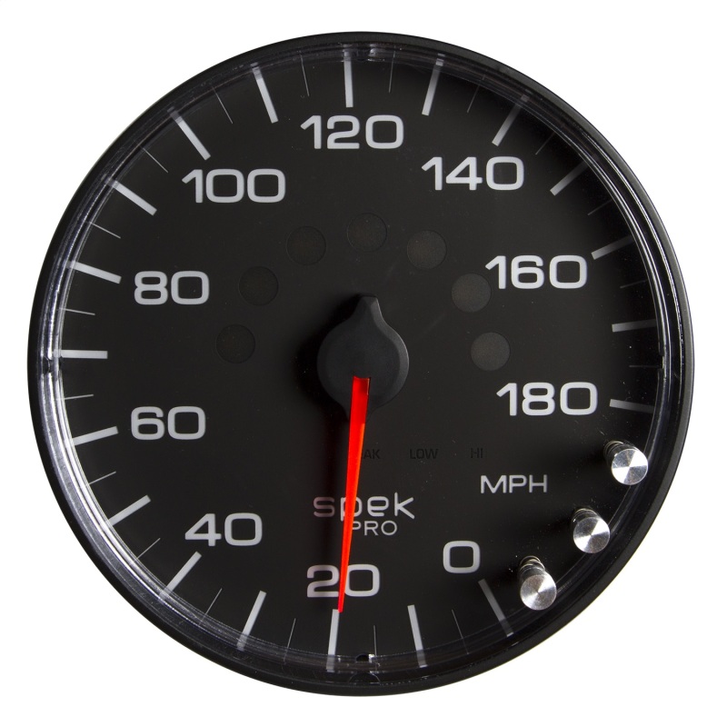 Autometer Spek-Pro Gauge Speedometer 5in 180 Mph Elec. Programmable Black/Black thumbnail 5