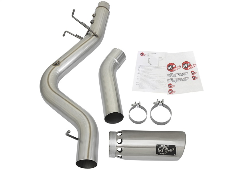 aFe ATLAS 5in DPF-Back Aluminized Steel Exhaust System w/Polished Tips 2017 GM Duramax 6.6L (td) L5P thumbnail 5