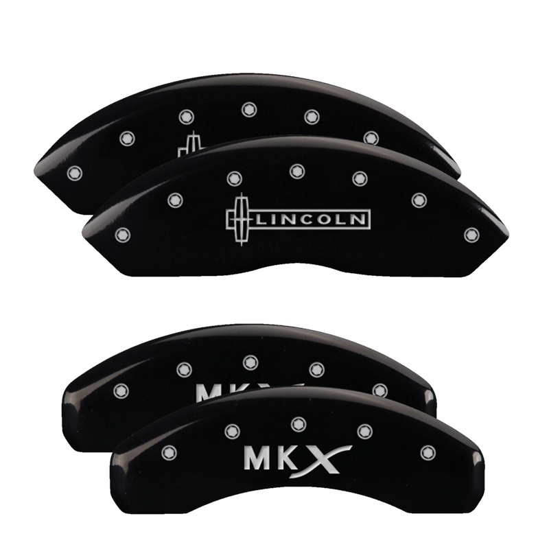 MGP 4 Caliper Covers Engraved Front Lincoln Engraved Rear MKX Black finish silver ch thumbnail 6